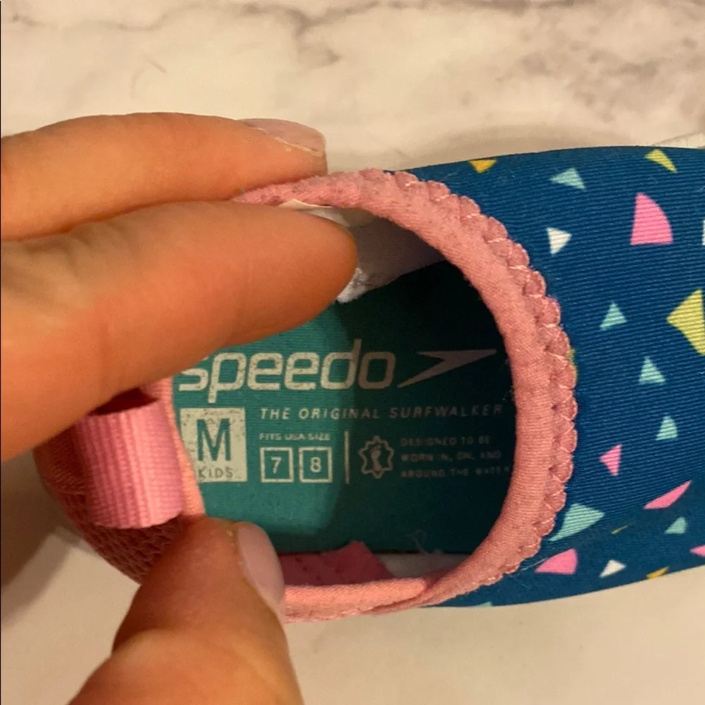 Speedo Toddler Girl Water Shoes - Blue and Pink Size M 7-8
